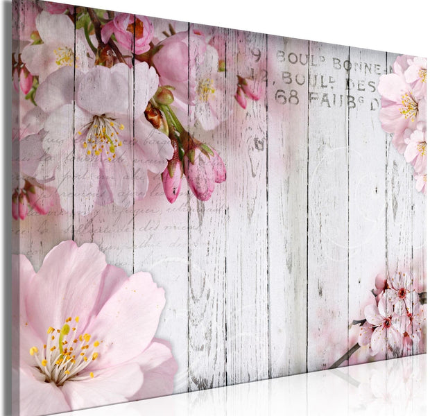 Stretched Canvas Floral Art - Flowers On Boards Wide-Tiptophomedecor