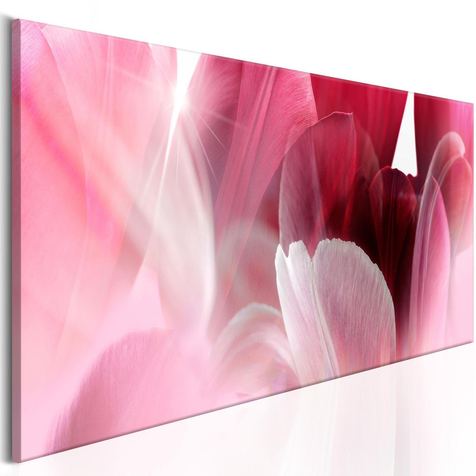 Stretched Canvas Floral Art - Flowers: Pink Tulips-Tiptophomedecor