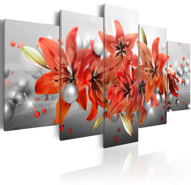 Stretched Canvas Floral Art - Flowery Battle-Tiptophomedecor