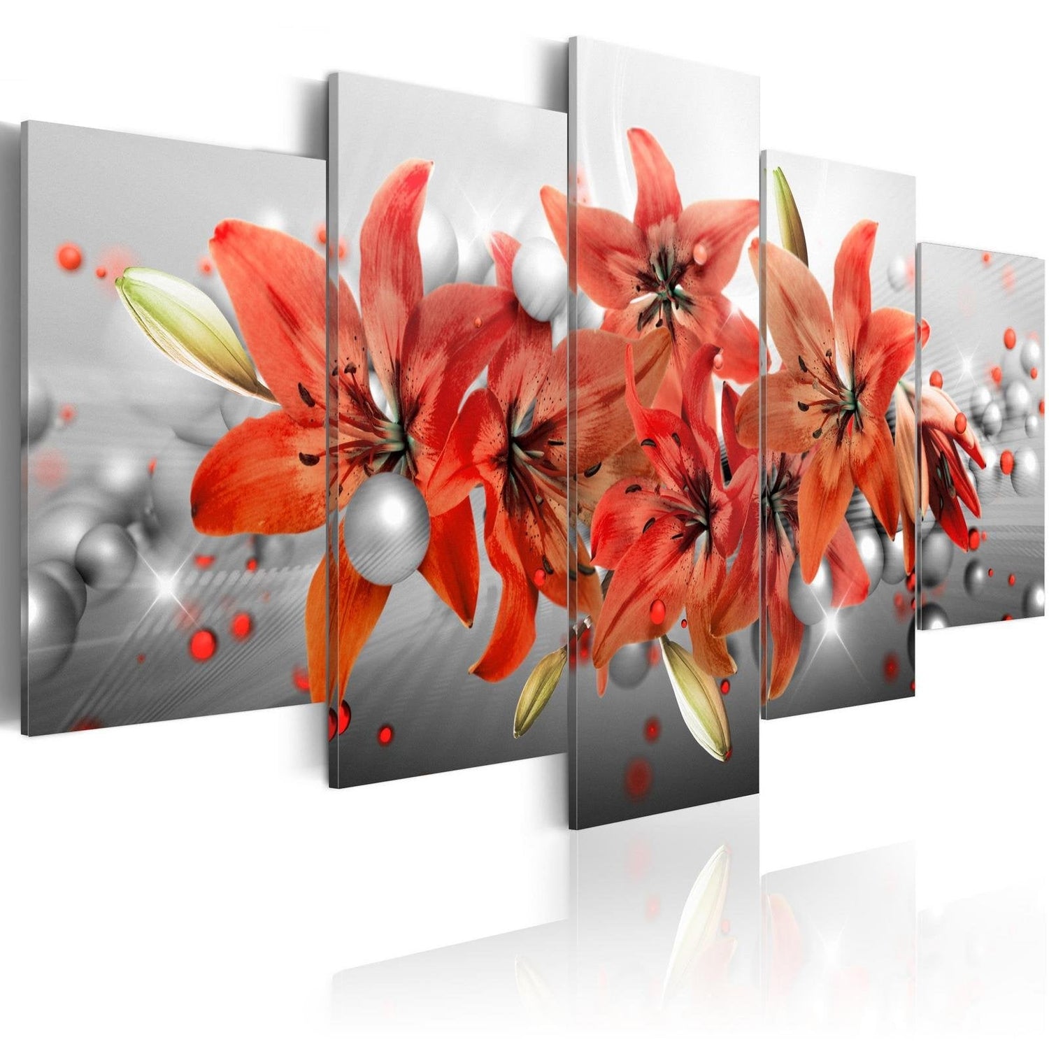 Stretched Canvas Floral Art - Flowery Battle-Tiptophomedecor
