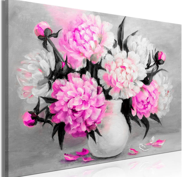 Stretched Canvas Floral Art - Fragrant Colours Wide Pink-Tiptophomedecor