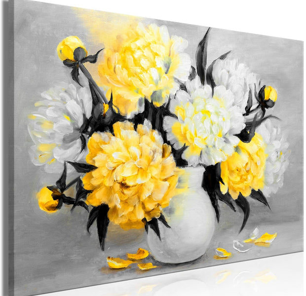 Stretched Canvas Floral Art - Fragrant Colours Wide Yellow-Tiptophomedecor