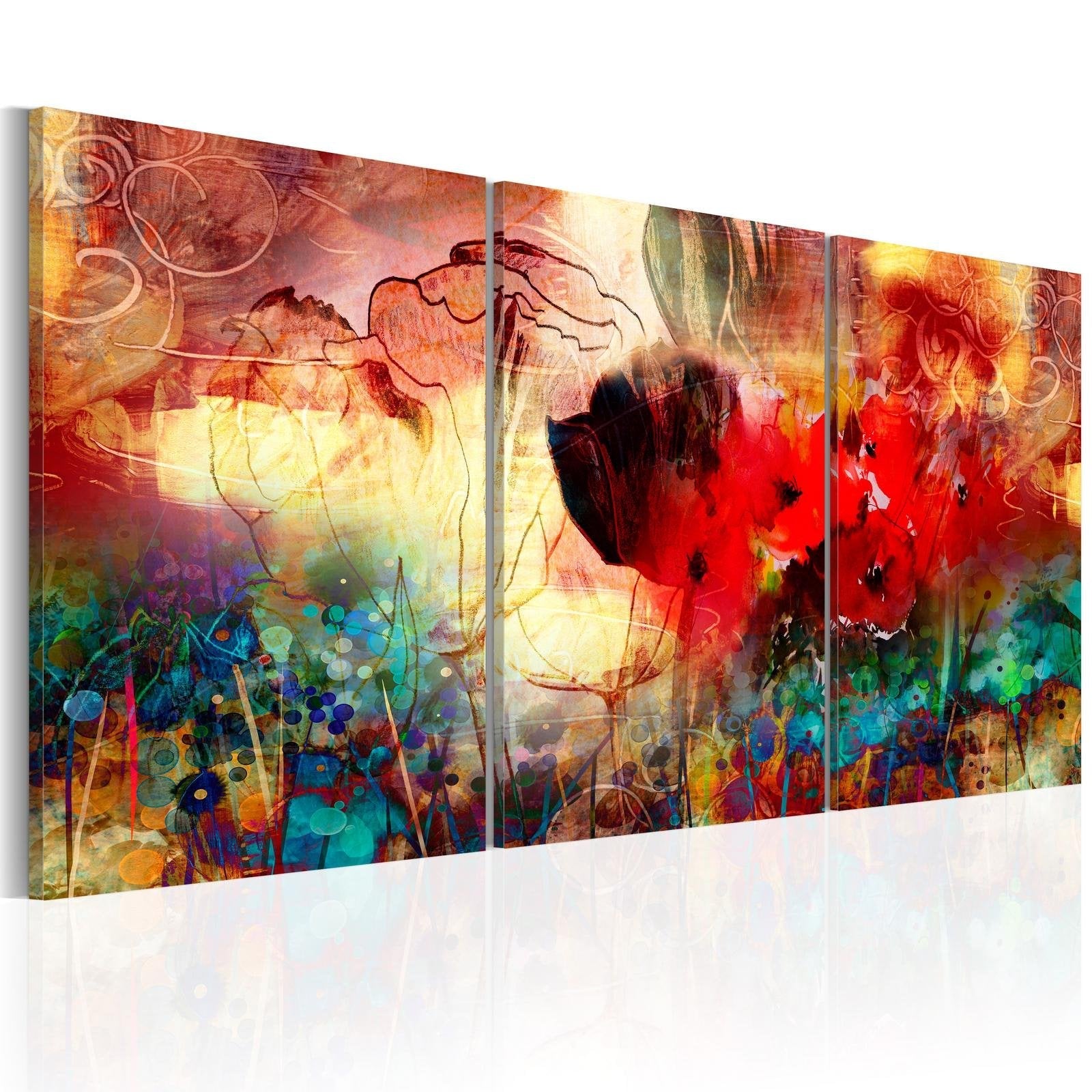 Stretched Canvas Floral Art - Garden Of Colours-Tiptophomedecor