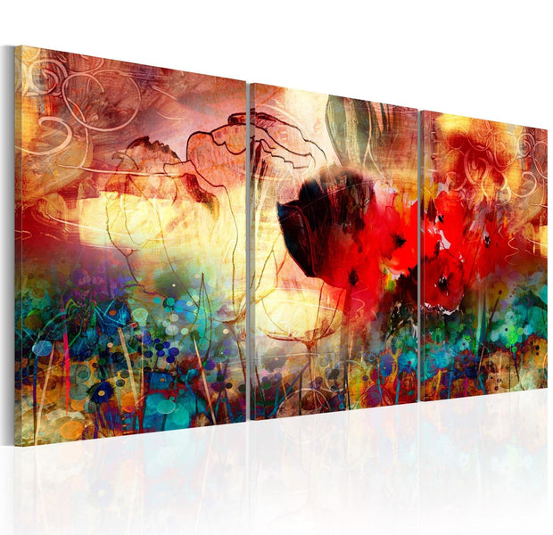 Stretched Canvas Floral Art - Garden Of Colours-Tiptophomedecor