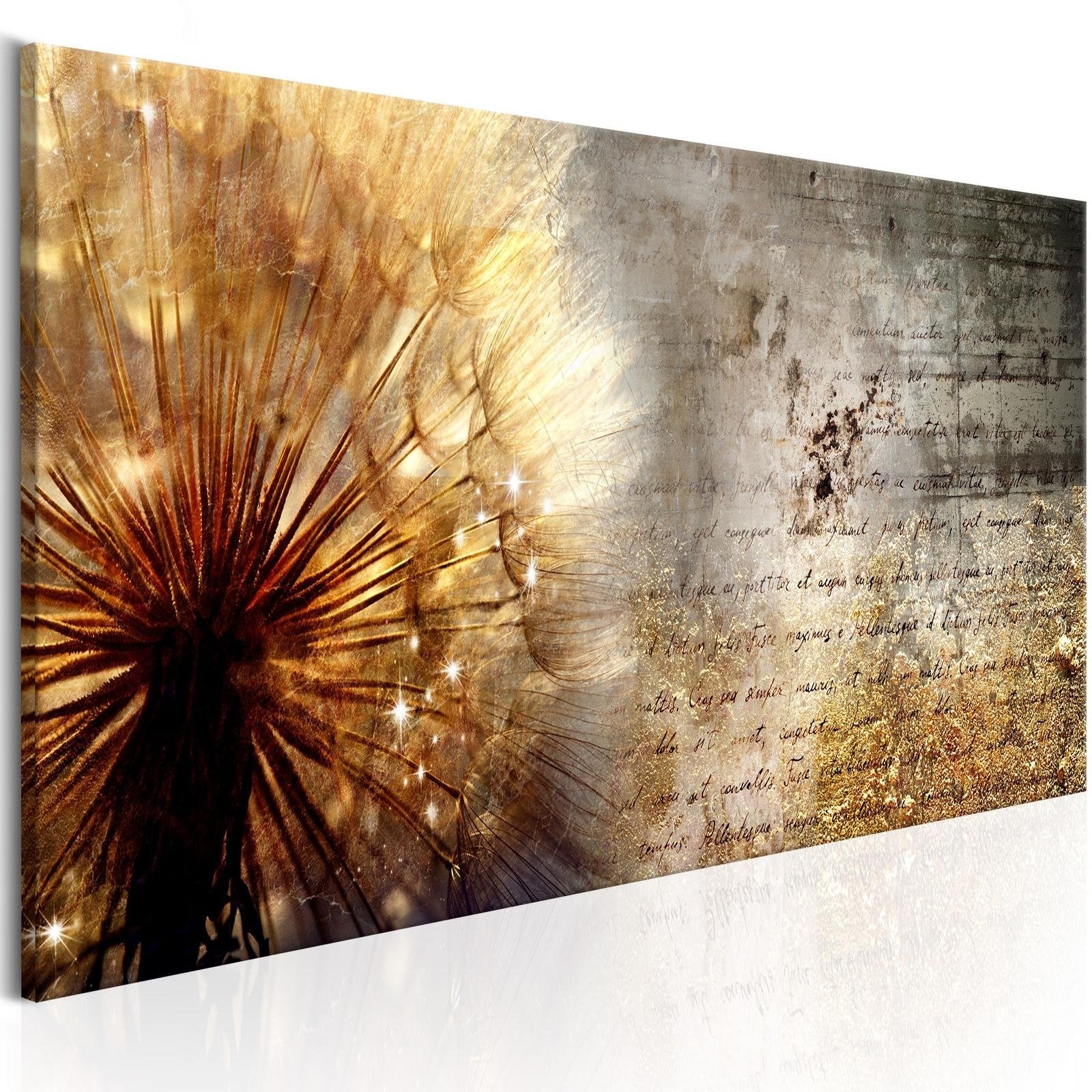 Stretched Canvas Floral Art - Golden Dandelion-Tiptophomedecor