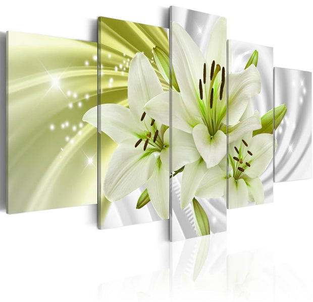 Stretched Canvas Floral Art - Green Glow-Tiptophomedecor