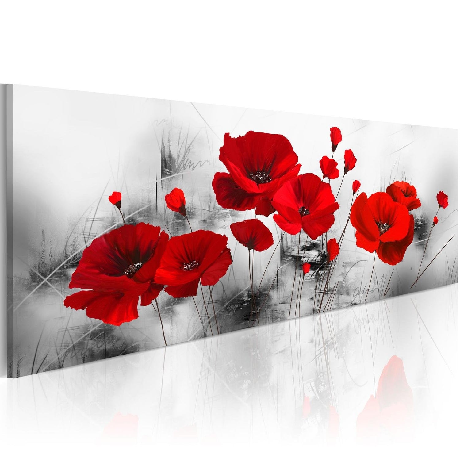 Stretched Canvas Floral Art - Grey Garden-Tiptophomedecor