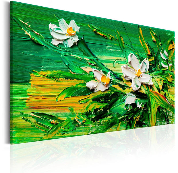 Stretched Canvas Floral Art - Impressionist Style: Flowers-Tiptophomedecor