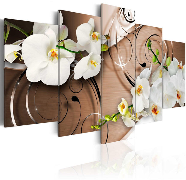 Stretched Canvas Floral Art - Ivory Orchids-Tiptophomedecor