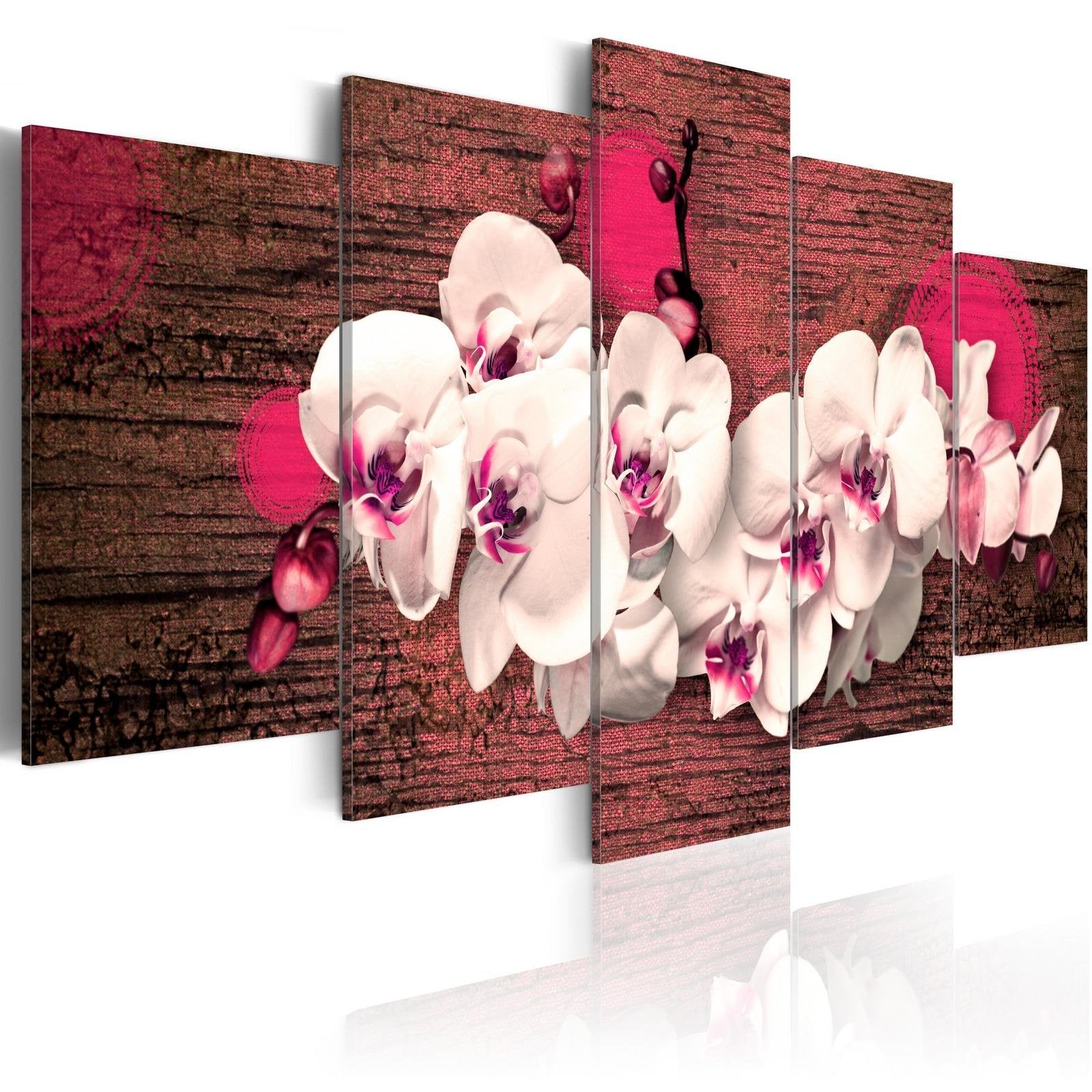 Stretched Canvas Floral Art - Joy And Orchid-Tiptophomedecor
