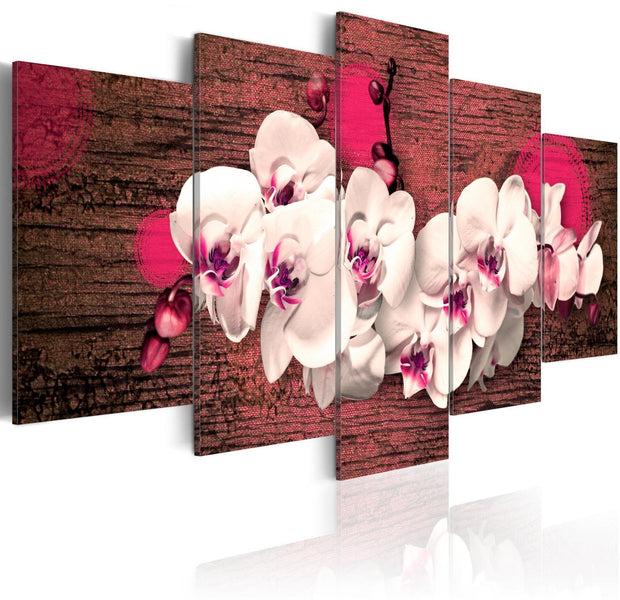 Stretched Canvas Floral Art - Joy And Orchid-Tiptophomedecor