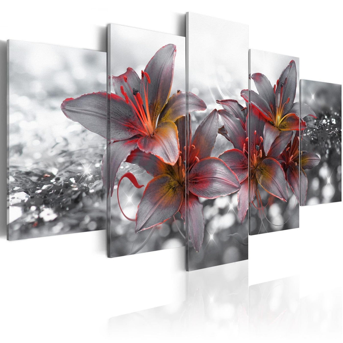 Stretched Canvas Floral Art - Kiss Of Fire-Tiptophomedecor