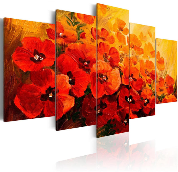 Stretched Canvas Floral Art - Land Of Poppies-Tiptophomedecor