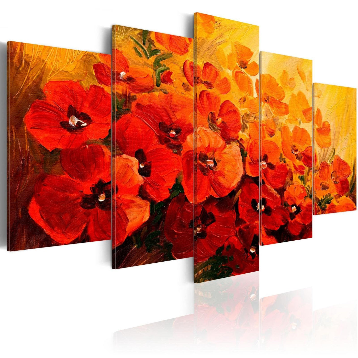 Stretched Canvas Floral Art - Land Of Poppies-Tiptophomedecor