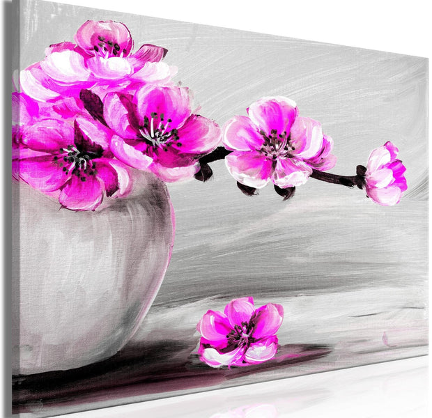 Stretched Canvas Floral Art - Lightness Of Light Wide Pink-Tiptophomedecor