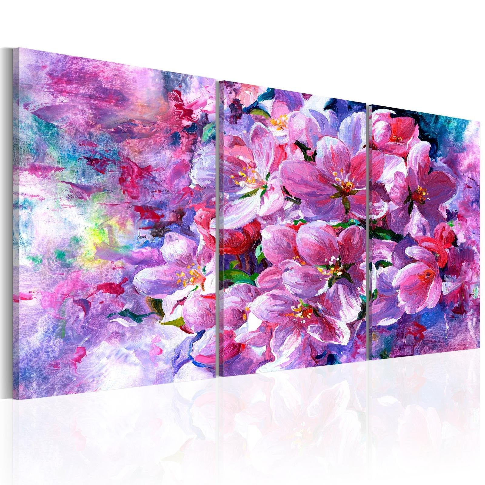 Stretched Canvas Floral Art - Lilac Flowers-Tiptophomedecor