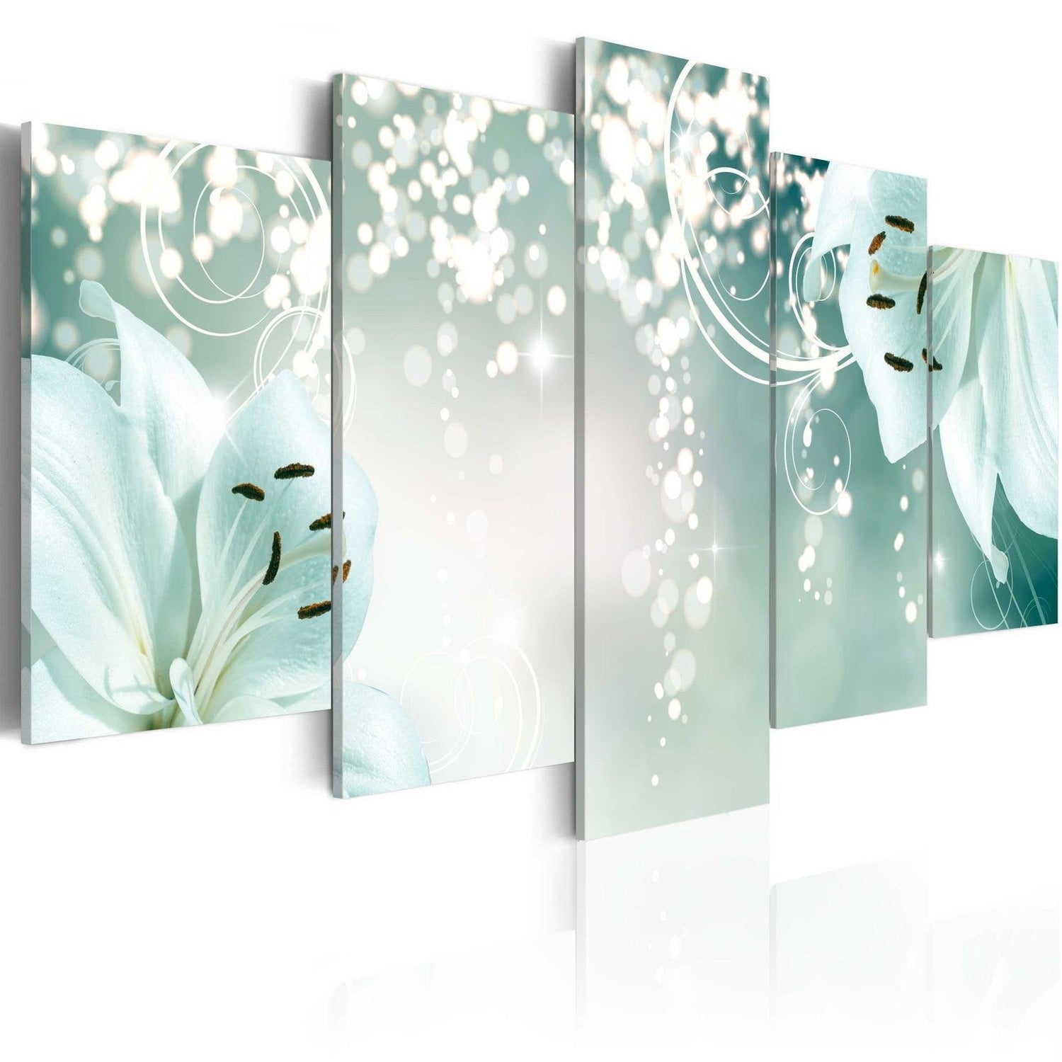 Stretched Canvas Floral Art - Magic Green Composition-Tiptophomedecor
