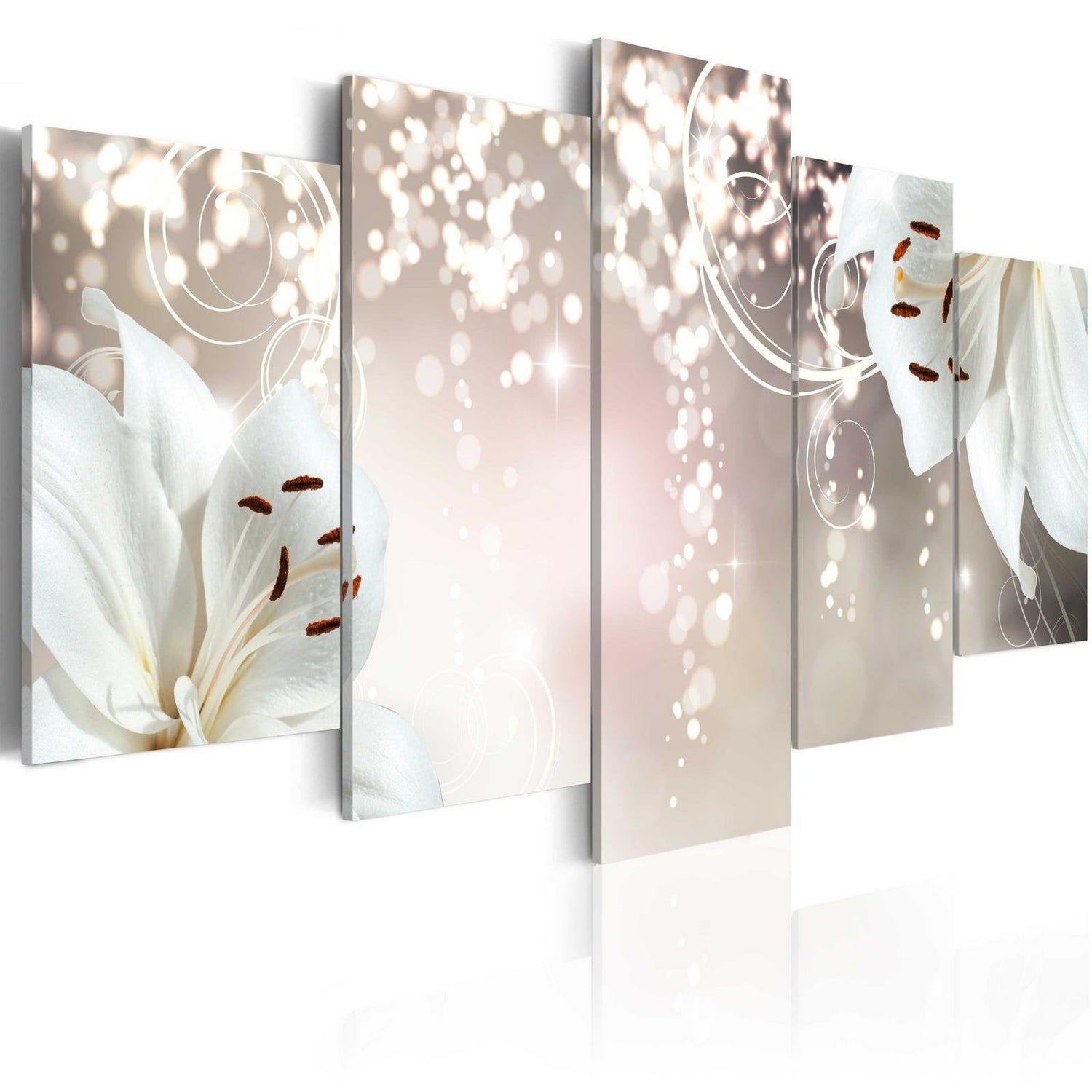 Stretched Canvas Floral Art - Magic White-Tiptophomedecor