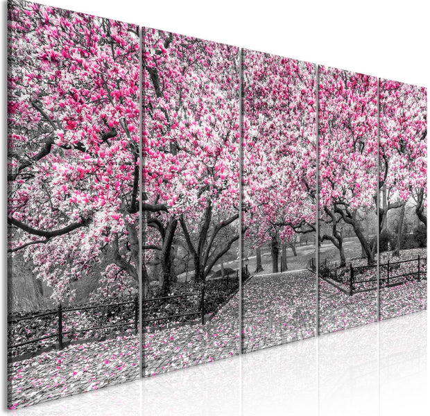 Stretched Canvas Floral Art - Magnolia Park Narrow Pink-Tiptophomedecor