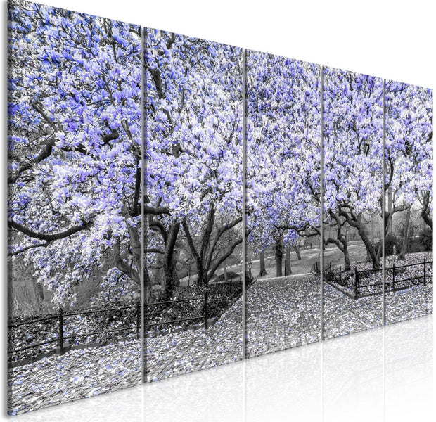 Stretched Canvas Floral Art - Magnolia Park Narrow Violet-Tiptophomedecor