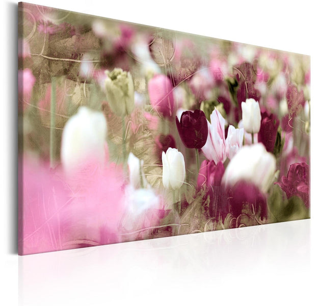 Stretched Canvas Floral Art - Meadow Of Tulips-Tiptophomedecor