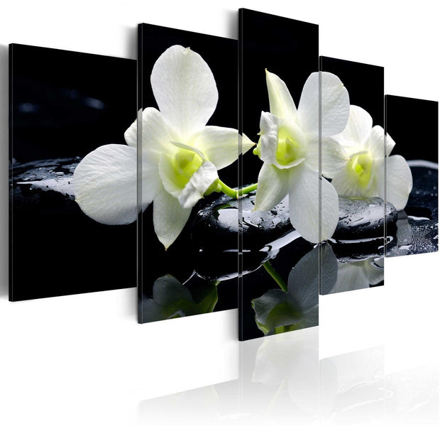 Stretched Canvas Floral Art - Melancholic Orchids-Tiptophomedecor