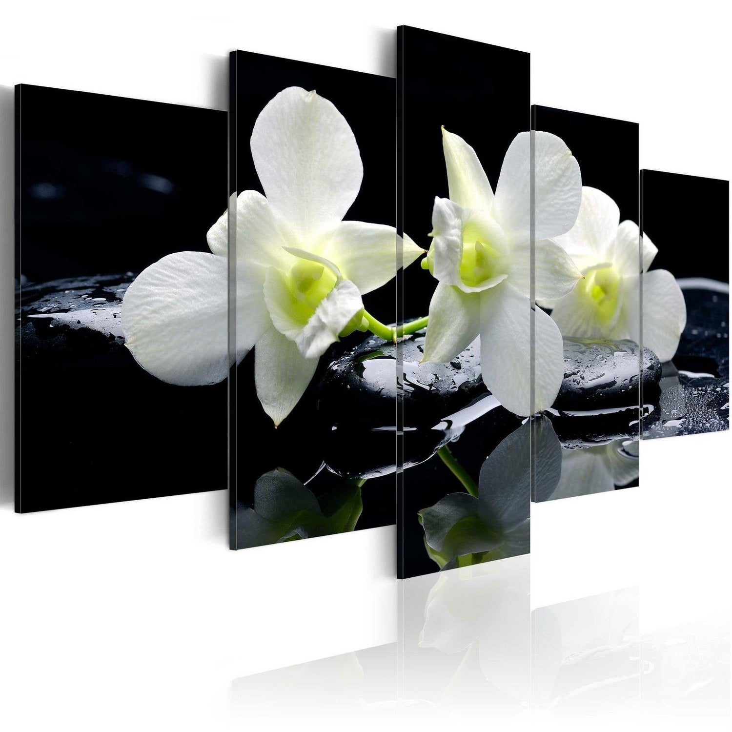 Stretched Canvas Floral Art - Melancholic Orchids-Tiptophomedecor