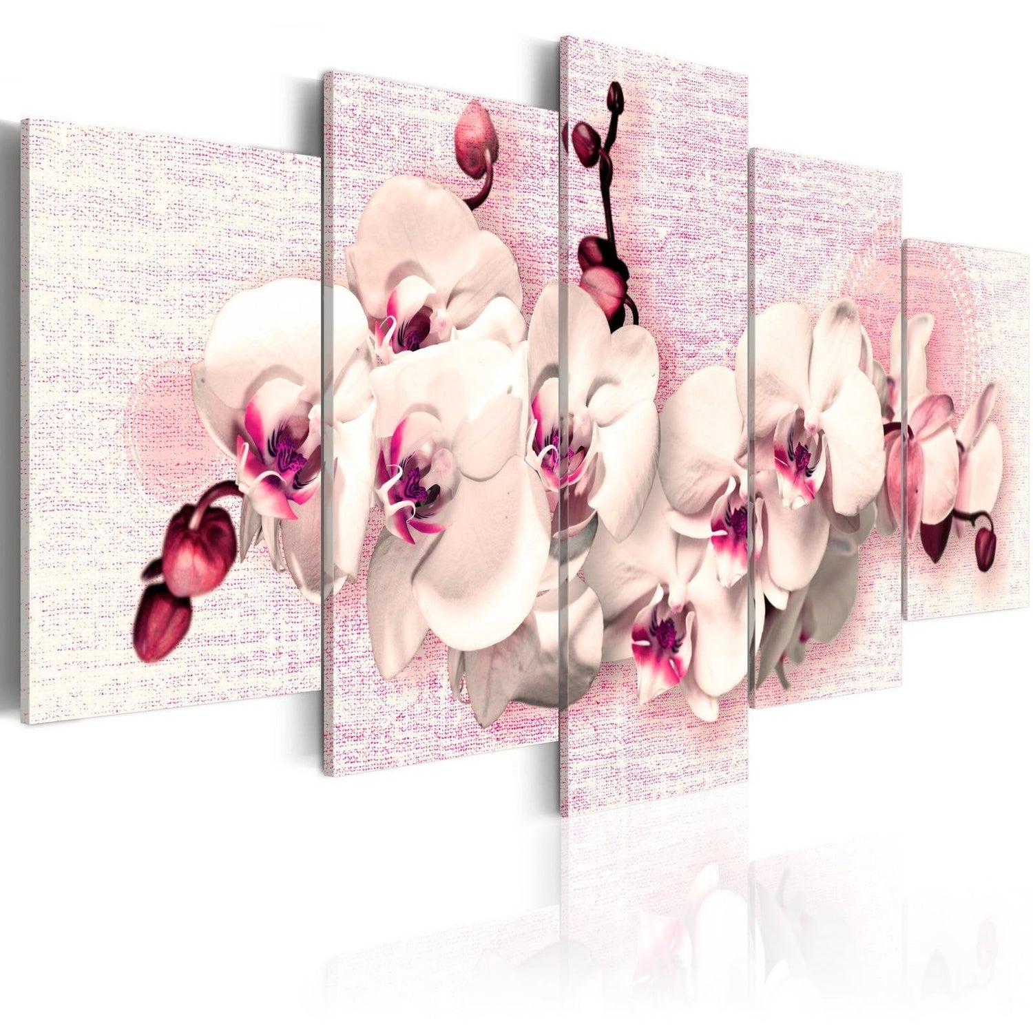 Stretched Canvas Floral Art - Metaphor Of Feminity - 5 Pieces-Tiptophomedecor
