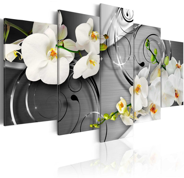 Stretched Canvas Floral Art - Milky Orchids-Tiptophomedecor