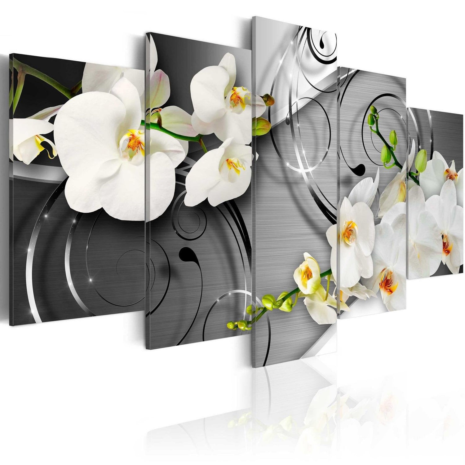 Stretched Canvas Floral Art - Milky Orchids-Tiptophomedecor