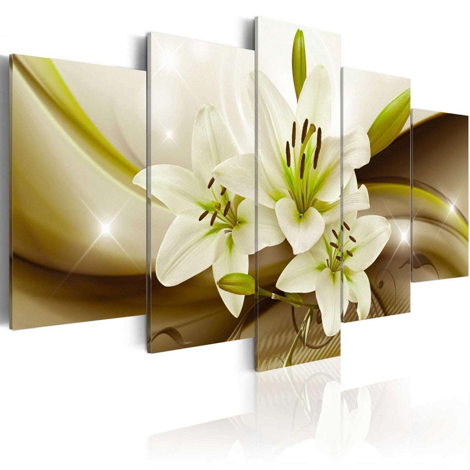 Stretched Canvas Floral Art - Modern Liliy-Tiptophomedecor