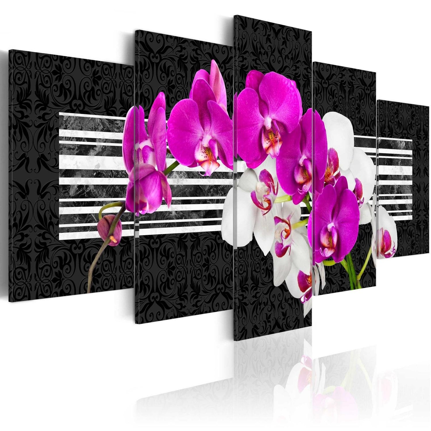 Stretched Canvas Floral Art - Modest Orchids-Tiptophomedecor