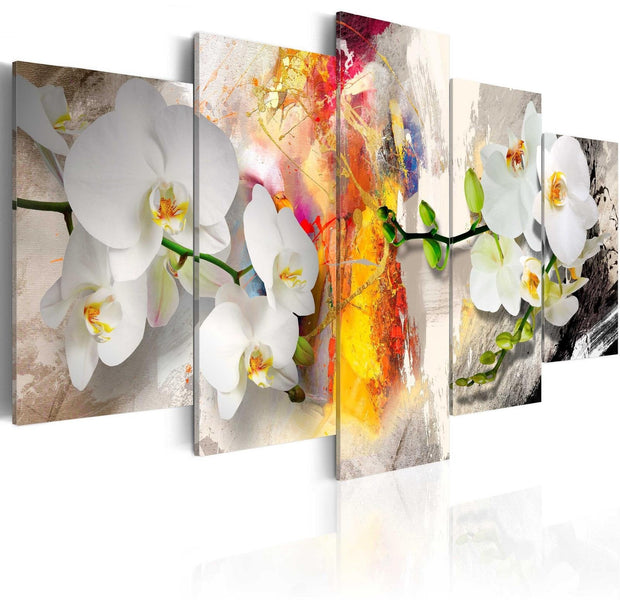Stretched Canvas Floral Art - Orchid And Colors-Tiptophomedecor