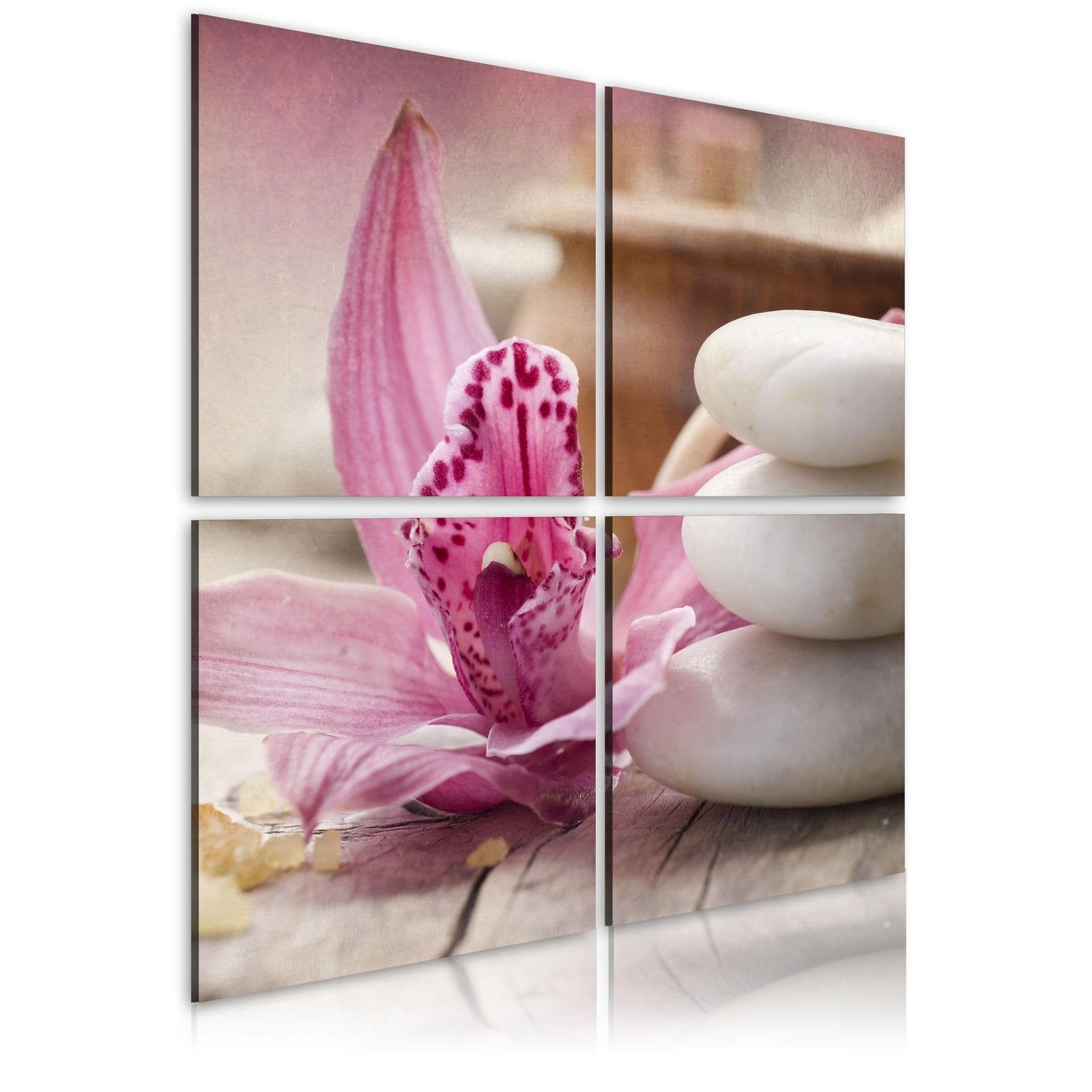 Stretched Canvas Floral Art - Orchid And Zen-Tiptophomedecor