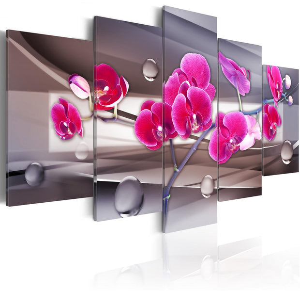 Stretched Canvas Floral Art - Orchid On A Subdued Background-Tiptophomedecor