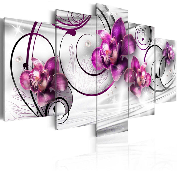 Stretched Canvas Floral Art - Orchids And Pearls-Tiptophomedecor