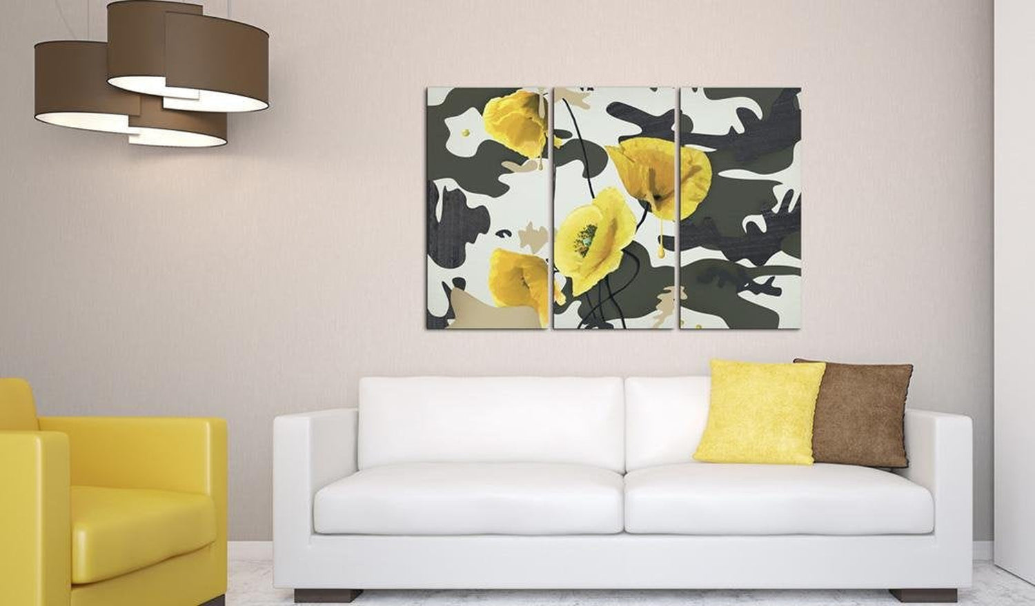 Stretched Canvas Floral Art - Painted By Poppies - Triptych-Tiptophomedecor