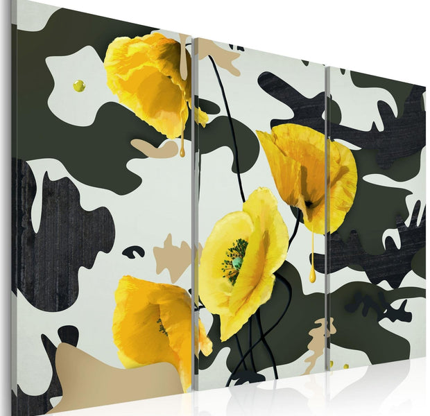 Stretched Canvas Floral Art - Painted By Poppies - Triptych-Tiptophomedecor