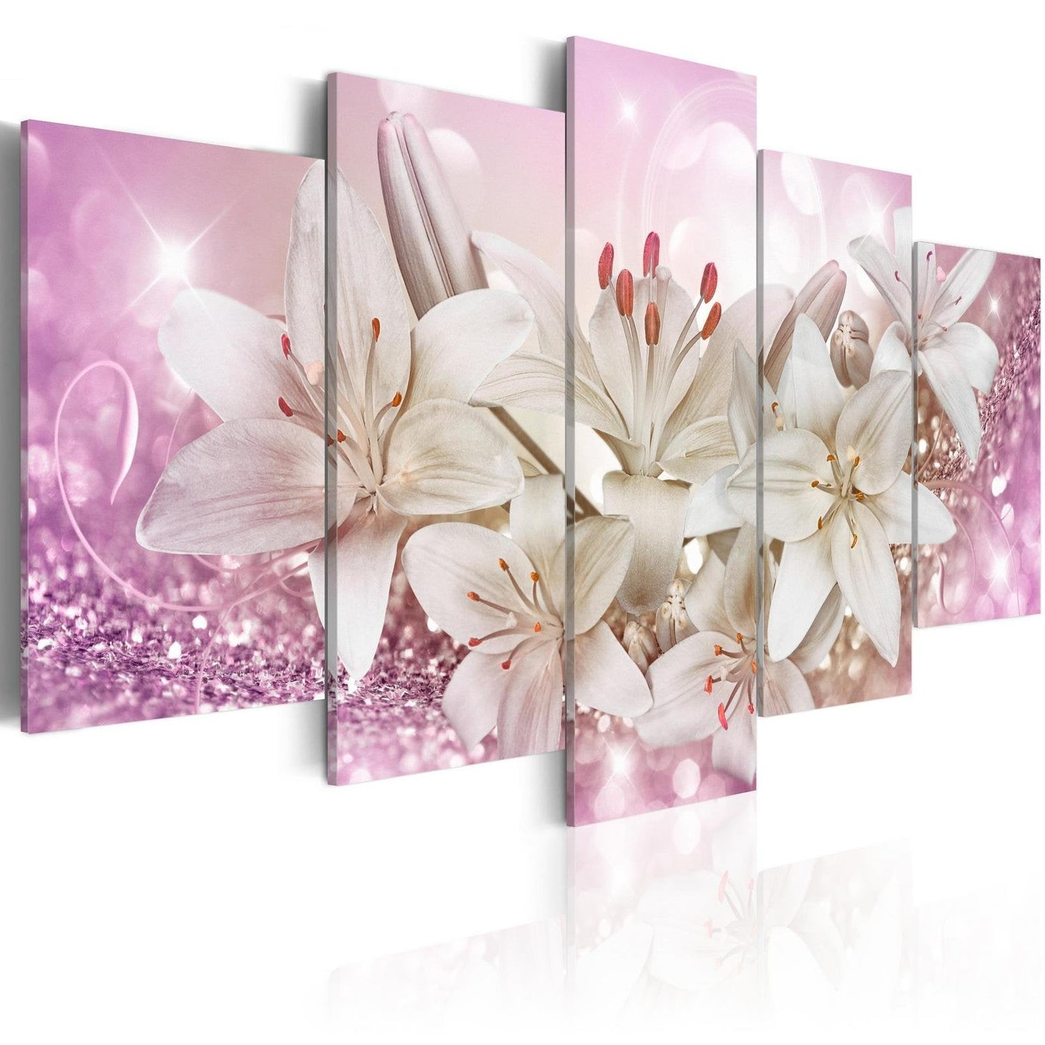 Stretched Canvas Floral Art - Pink Courtship-Tiptophomedecor