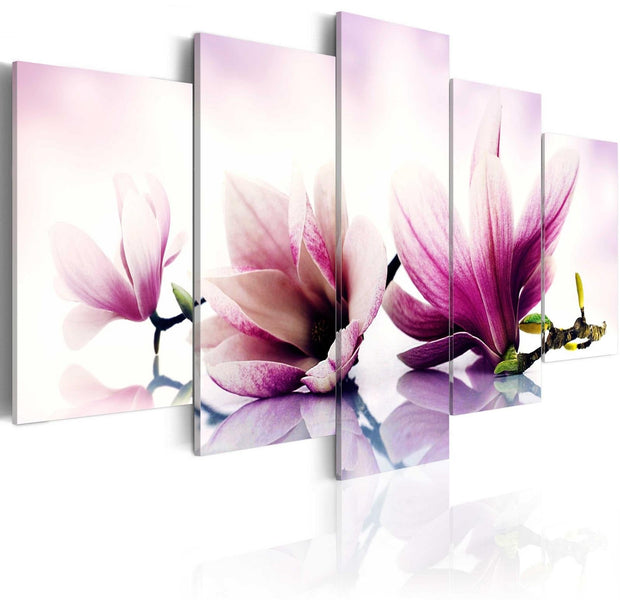 Stretched Canvas Floral Art - Pink Flowers: Magnolias-Tiptophomedecor