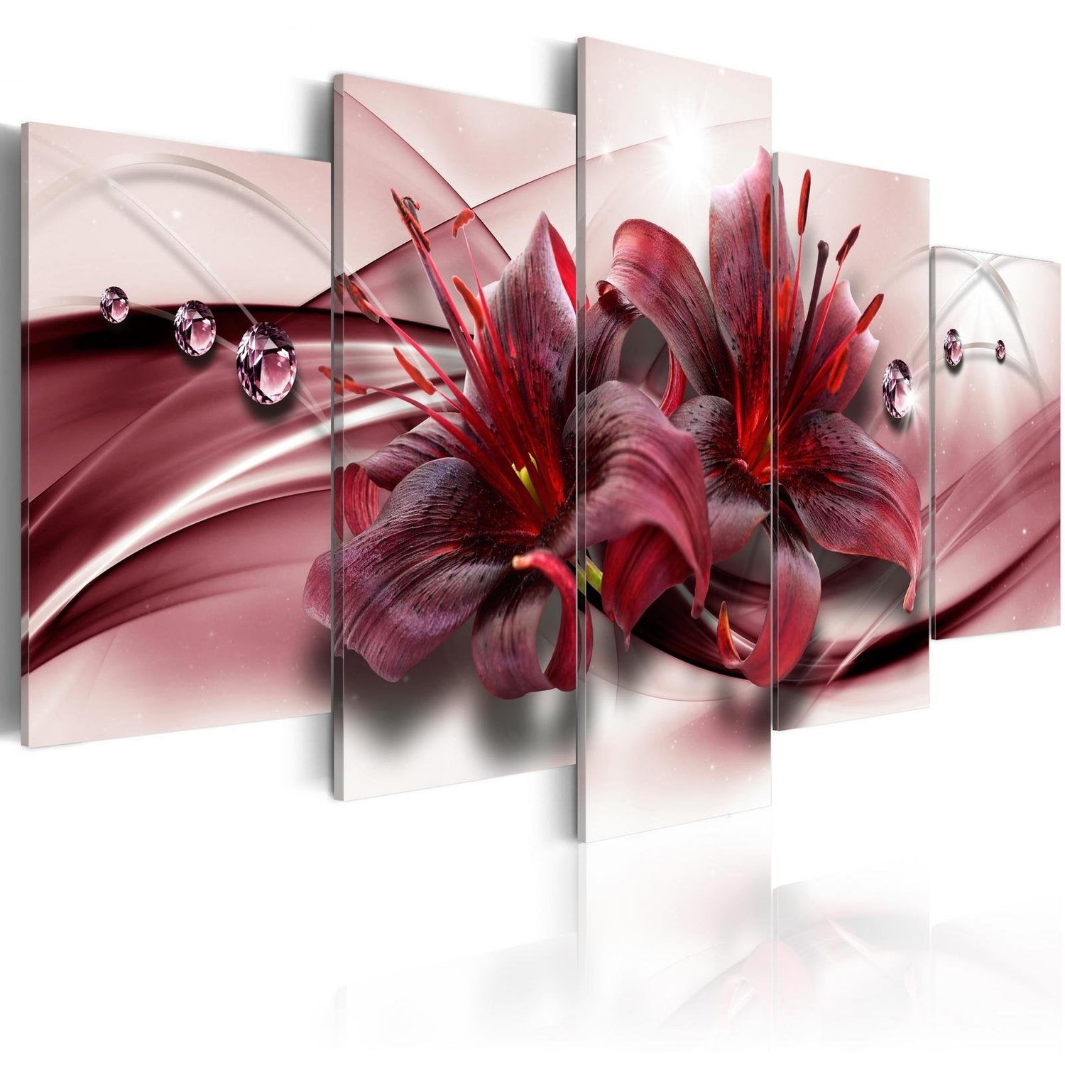 Stretched Canvas Floral Art - Pink Lily-Tiptophomedecor