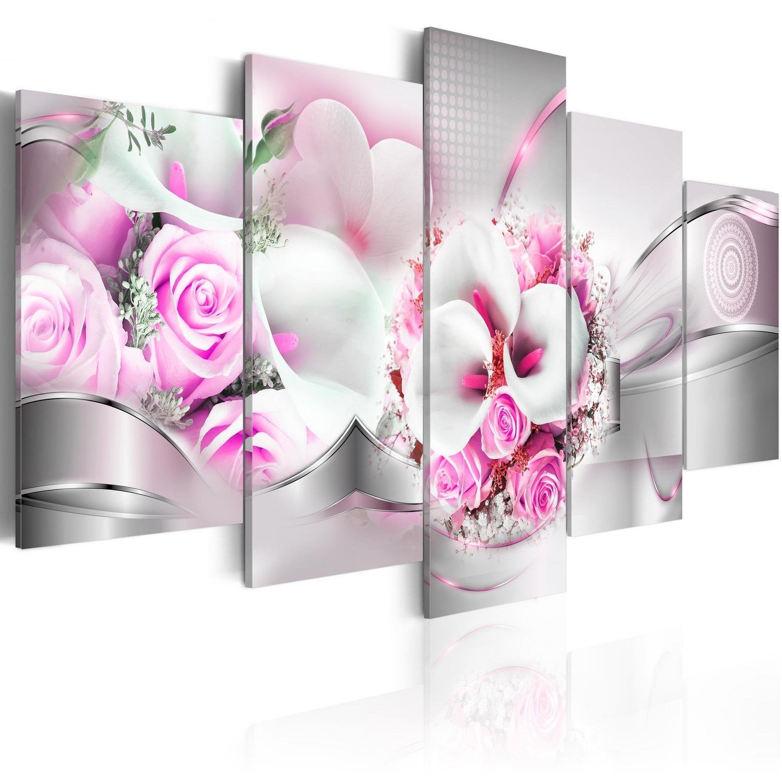 Stretched Canvas Floral Art - Pink Marriage-Tiptophomedecor