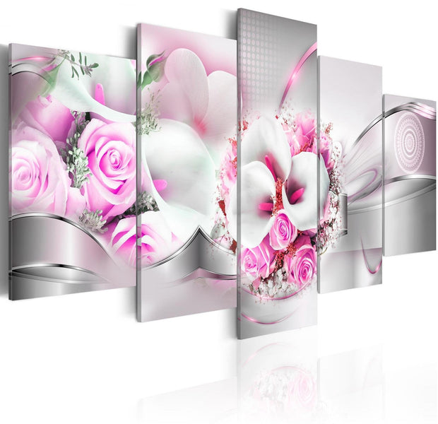 Stretched Canvas Floral Art - Pink Marriage-Tiptophomedecor