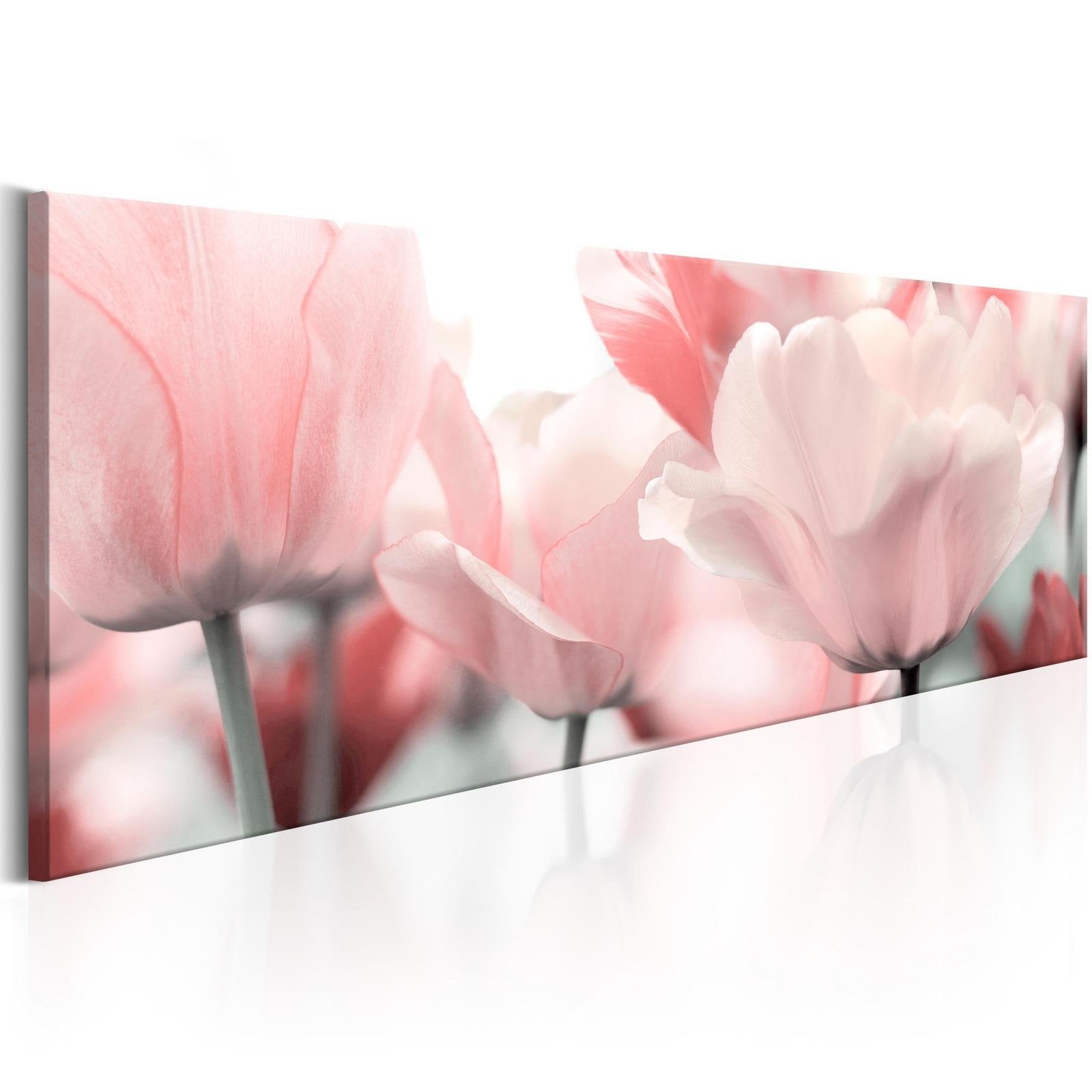 Stretched Canvas Floral Art - Pink Tulips-Tiptophomedecor