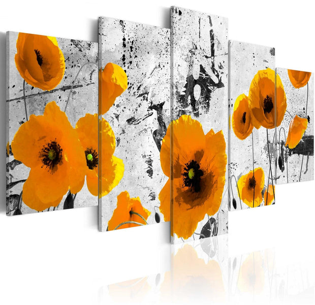 Stretched Canvas Floral Art - Poppies In The Royal Color-Tiptophomedecor