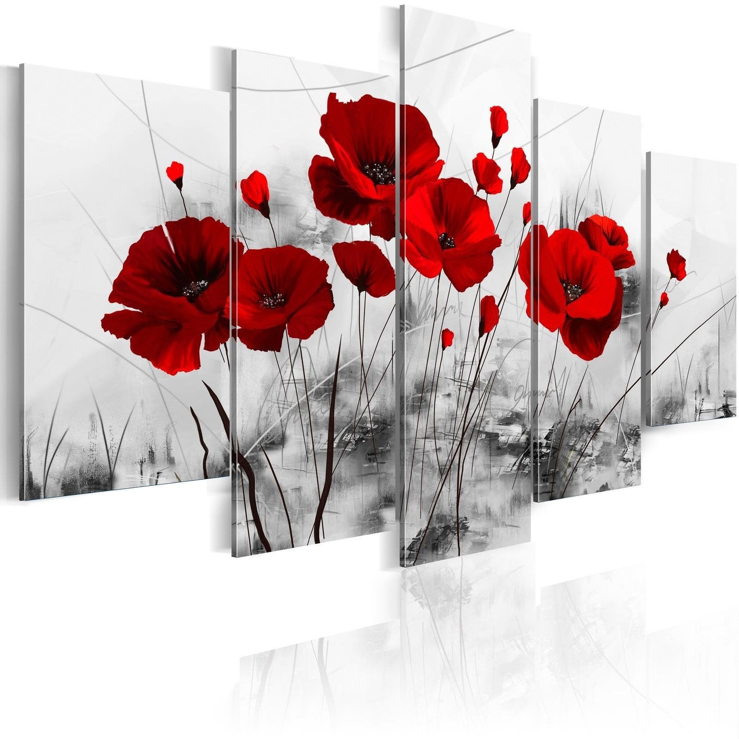 Stretched Canvas Floral Art - Poppies - Red Miracle-Tiptophomedecor