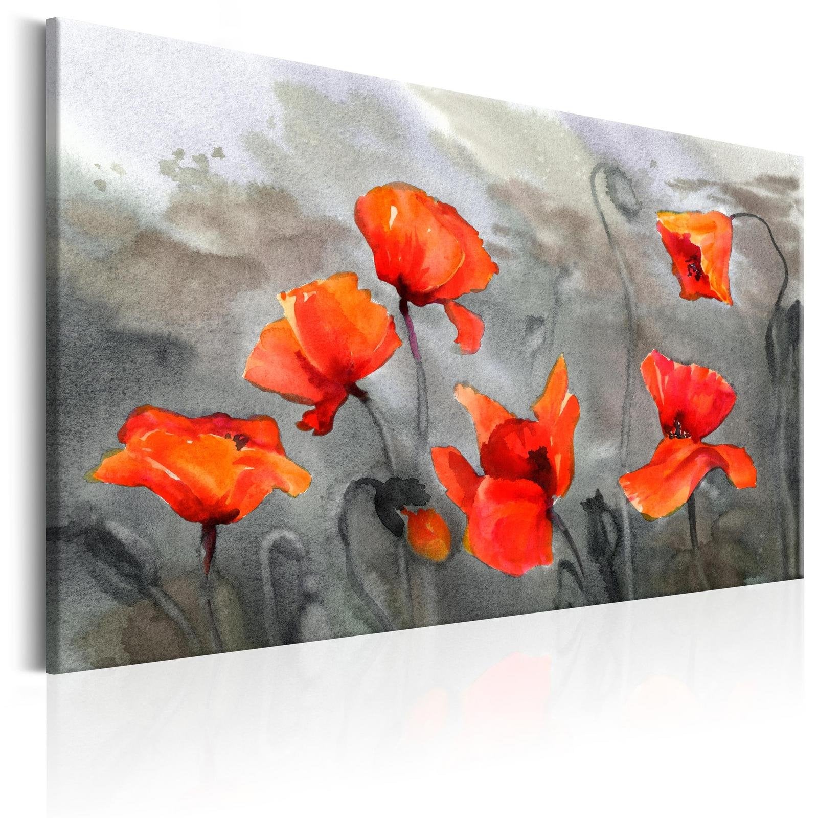 Stretched Canvas Floral Art - Poppies (Watercolour)-Tiptophomedecor