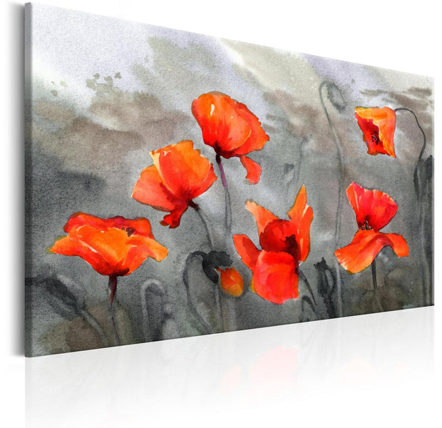 Stretched Canvas Floral Art - Poppies (Watercolour)-Tiptophomedecor