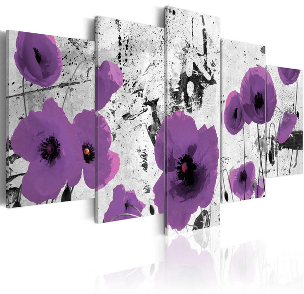 Stretched Canvas Floral Art - Purple Dissonance-Tiptophomedecor