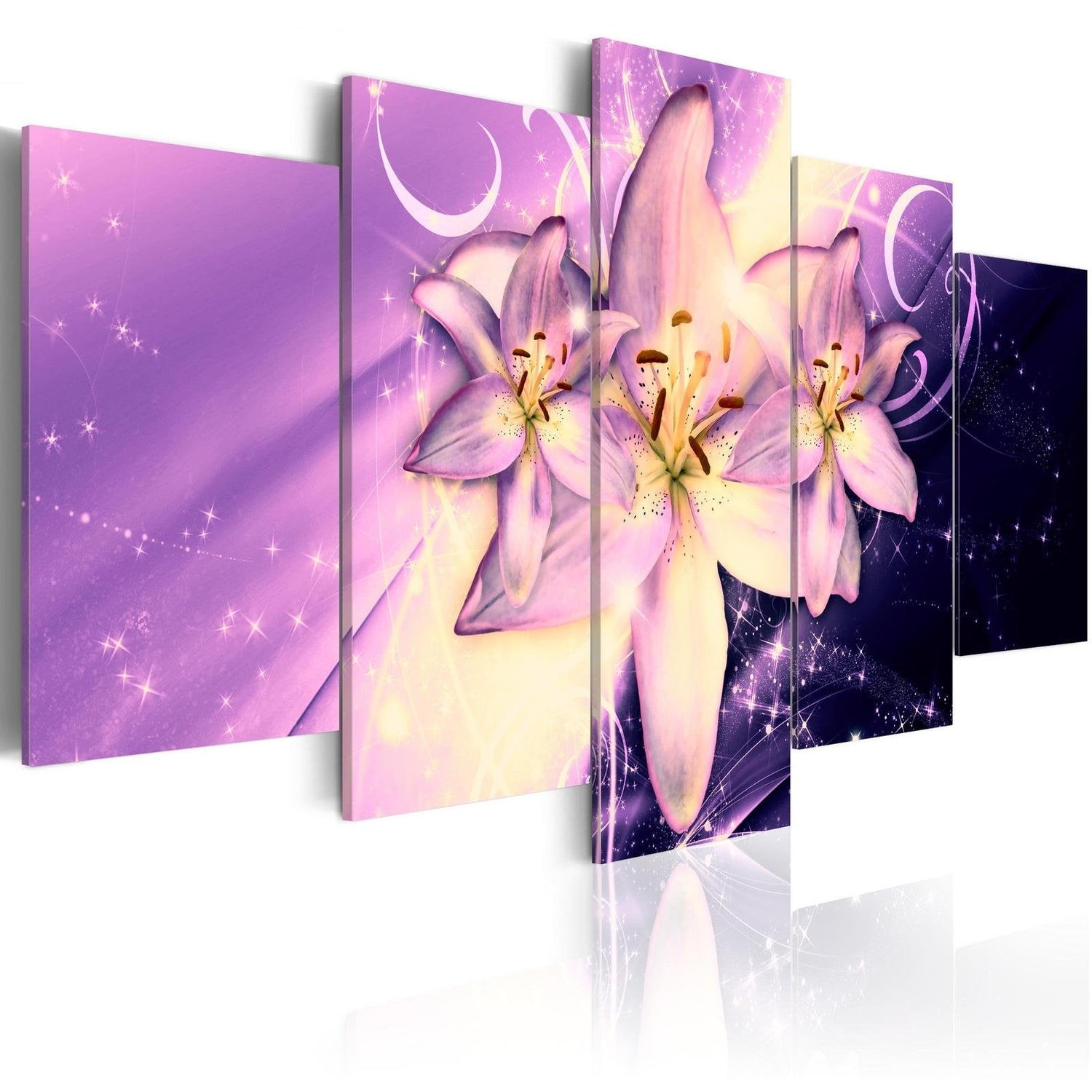 Stretched Canvas Floral Art - Purple Galaxy-Tiptophomedecor
